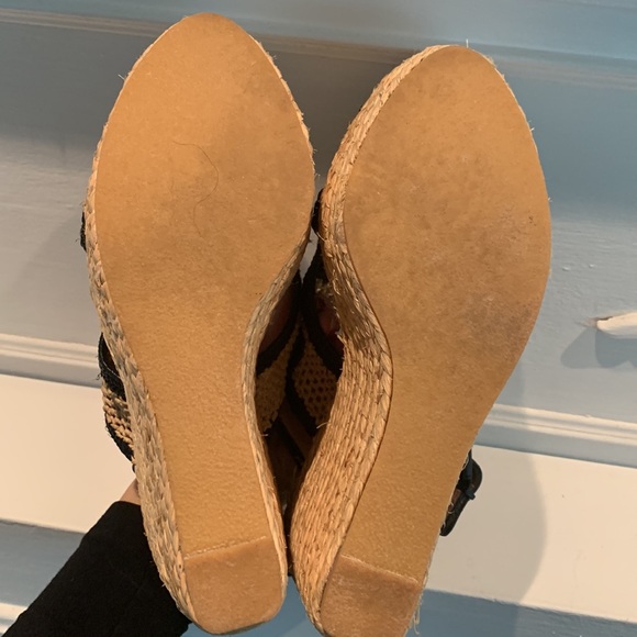 Robert Clergerie Raffia & Leather Drastik Wedge Heels Size 37.5 - Picture 10 of 11